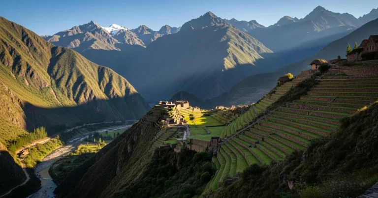 Cusco Region 1 Panoramic view of the Sacred Valley and Inca terraces in the Cusco Region