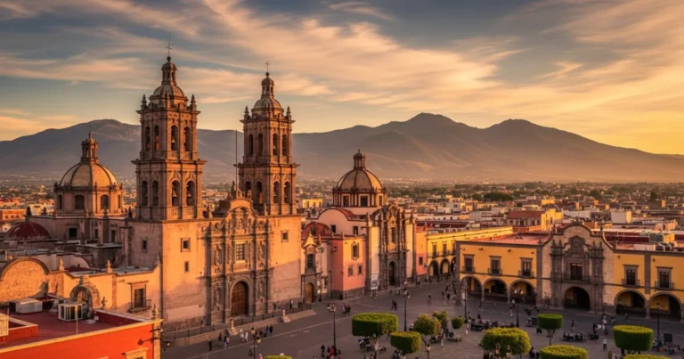 Durango 9 Panoramic view of Durango Cathedral and historic center at sunset