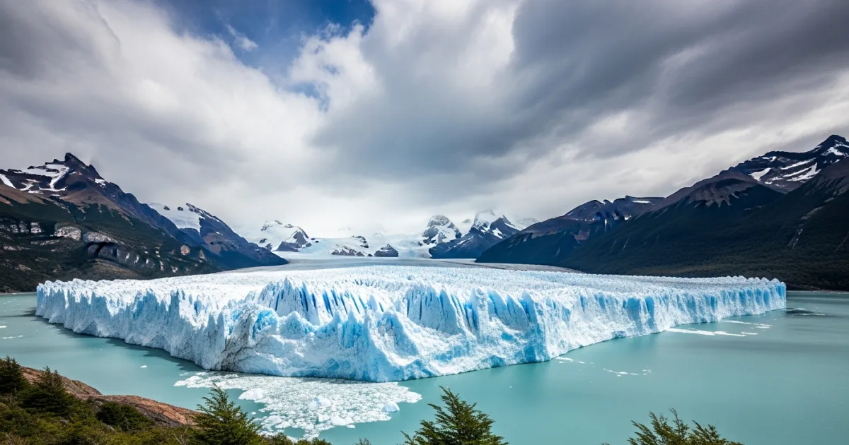 Panoramic view of the Perito Moreno Glacier in El Calafate
