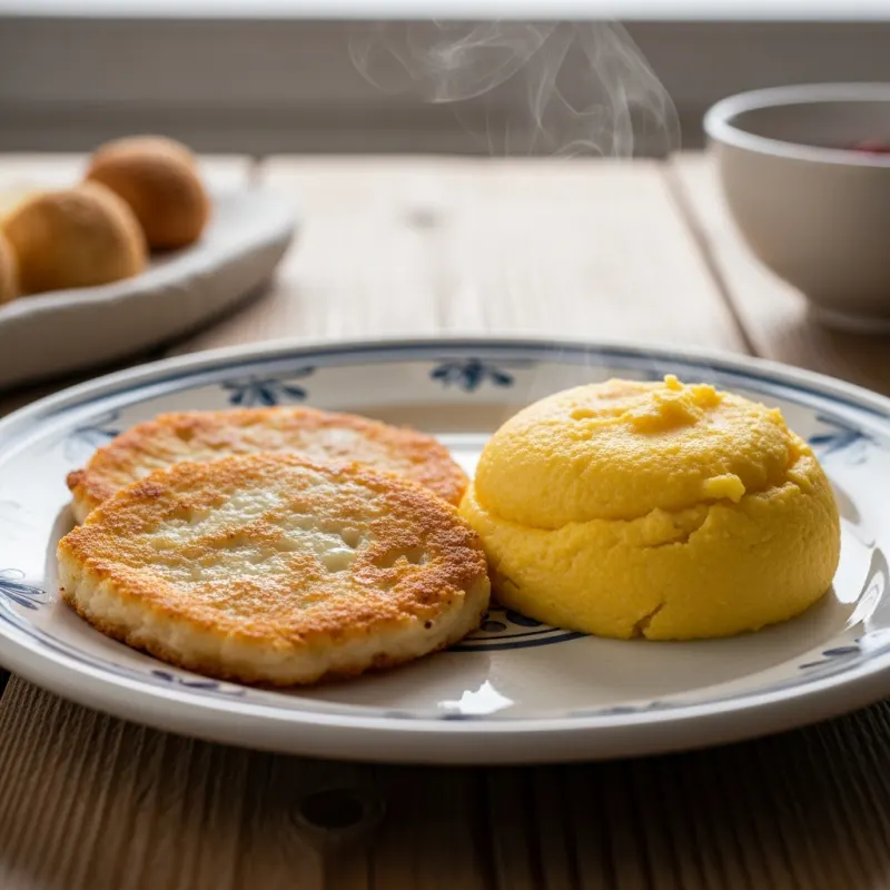 A plate of traditional Frico con Polenta from Friuli-Venezia Giulia