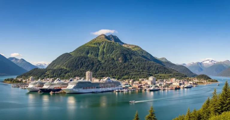 Juneau 1 Wide angle view of Juneau waterfront and Mount Juneau