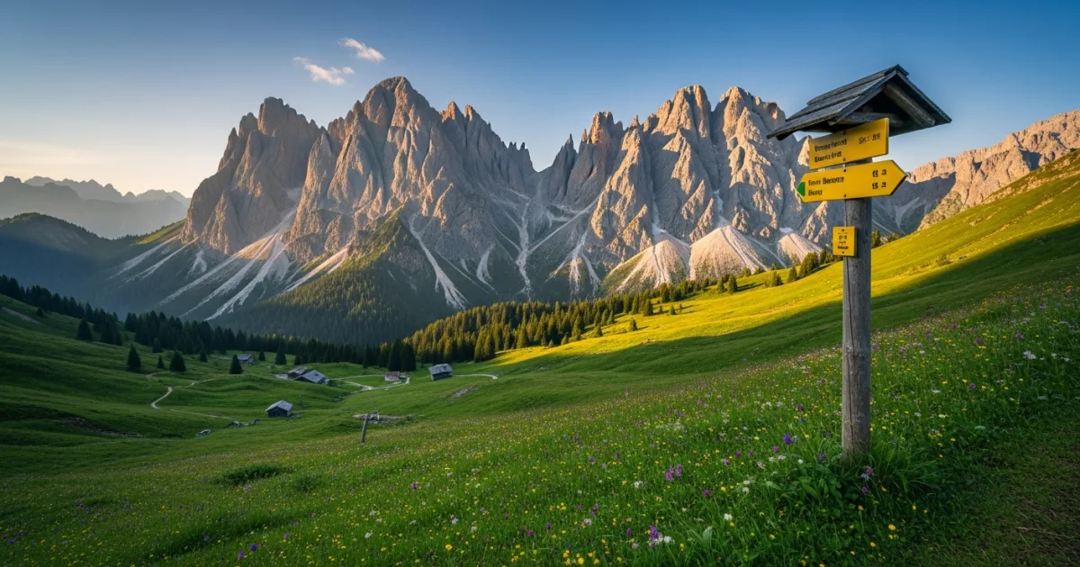 Scenic view of Kranzberg Mountain meadows with the Karwendel peaks in the background
