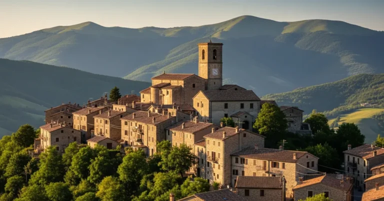Molise 8 A scenic view of a hilltop medieval village in the mountains of Molise, Italy