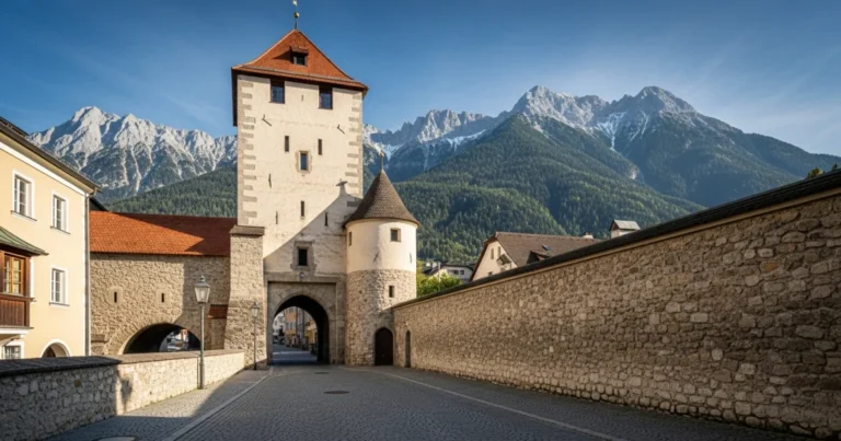 Muntzertor 3 The historic Münzertor medieval gate in Hall in Tirol, Austria