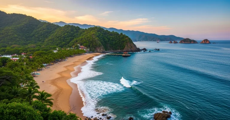 Nayarit 10 Panoramic view of the Riviera Nayarit coastline at sunset