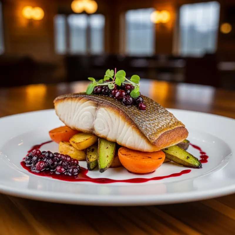 Pan-Seared Arctic Char with wild berries