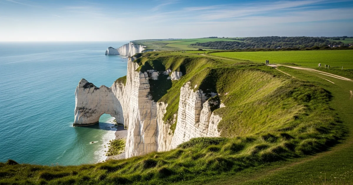 Chalk cliffs of Cap Blanc-Nez on the Opal Coast in Pas-de-Calais