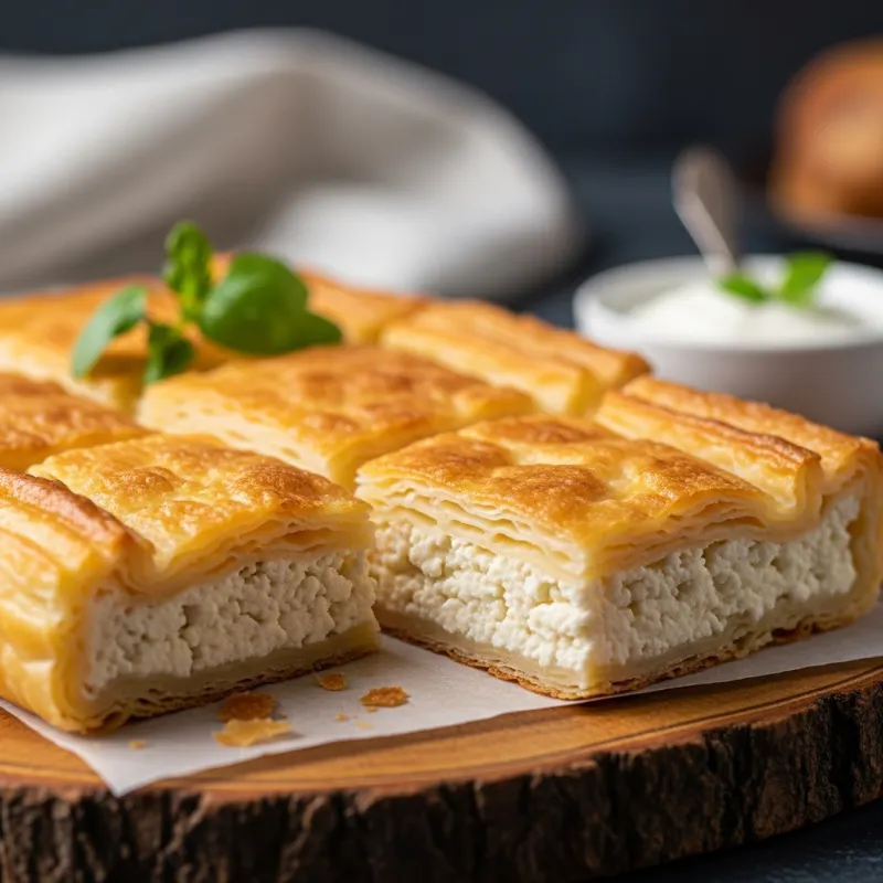 Plăcintă Dobrogeană traditional Romanian cheese pie