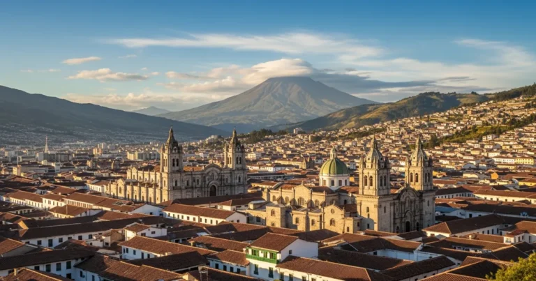 Quito 7 Panoramic view of Quito's historic center and the Andes mountains