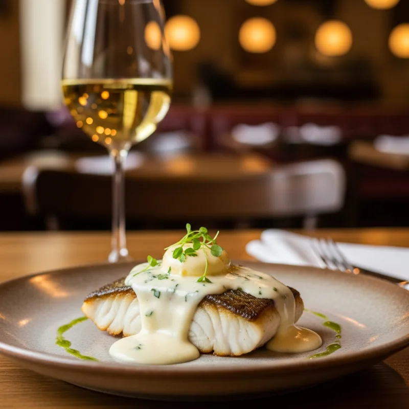 A plate of Sandre au Beurre Blanc, a traditional fish dish from Pays de la Loire