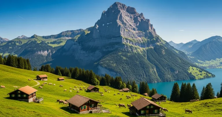 Schwyz Canton 6 Scenic view of the Grosser Mythen mountain and alpine meadows in Schwyz Canton