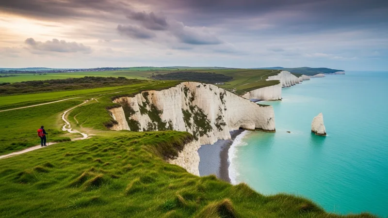 Coastal Escape: Cap Blanc-Nez & Cap Gris-Nez 5 Dramatic white cliffs of Cap Blanc-Nez overlooking the English Channel with a distant view of Dover.