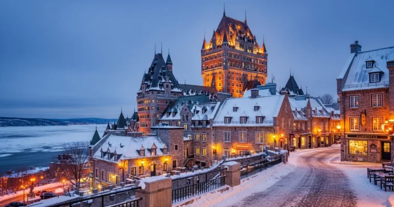 Vieux Quebec 3 Panoramic view of Vieux Quebec and Château Frontenac at twilight