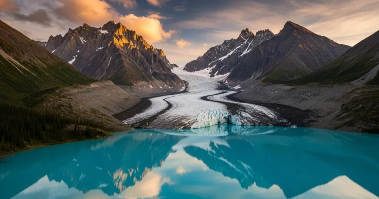 Yukon 6 Wide landscape view of mountains and glaciers in Kluane National Park, Yukon