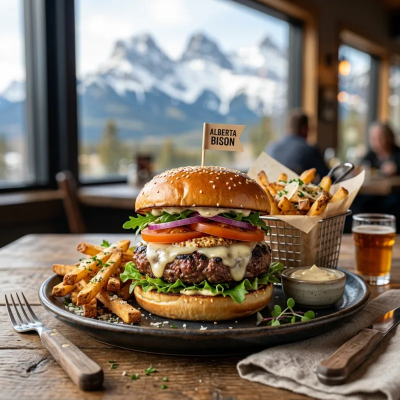 Alberta Bison Burger at Sky Bistro