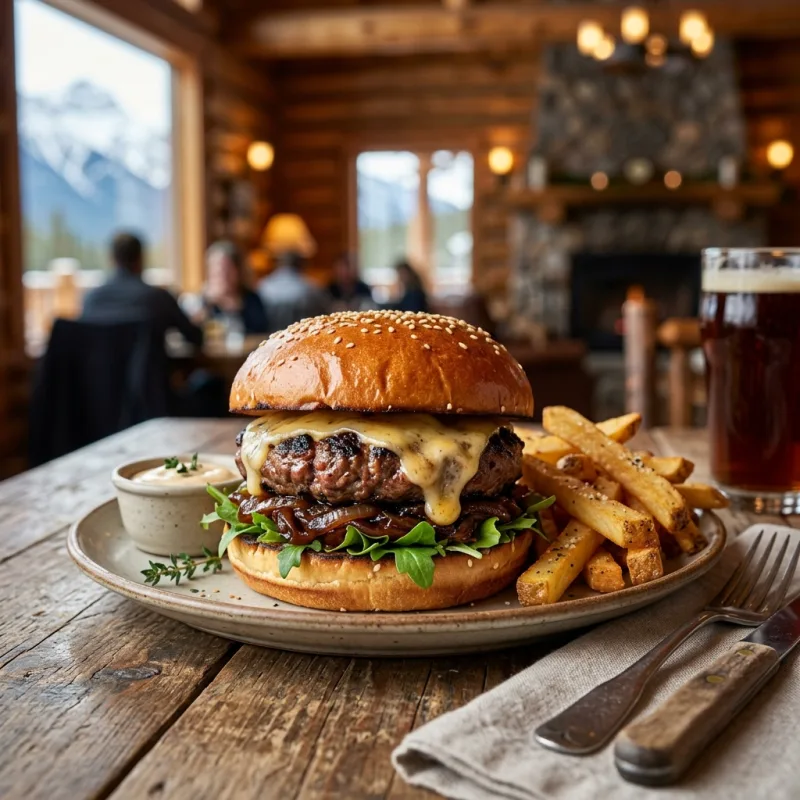 Alberta Bison Burger with fries