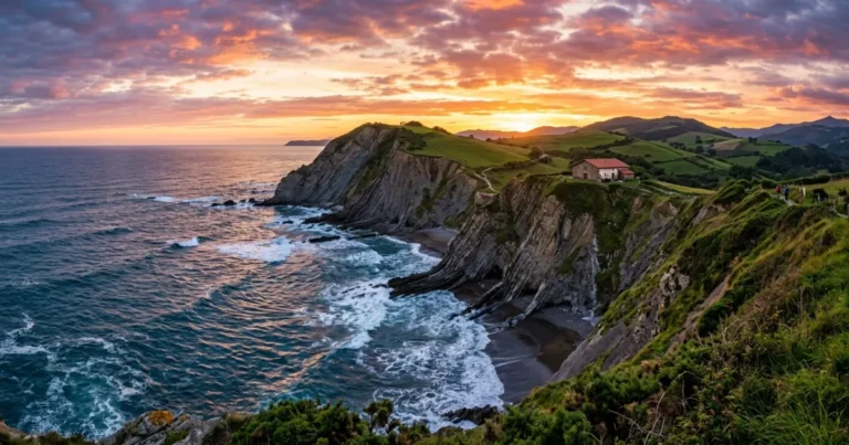 Basque Country 17 Dramatic coastal cliffs of the Basque Country at sunset