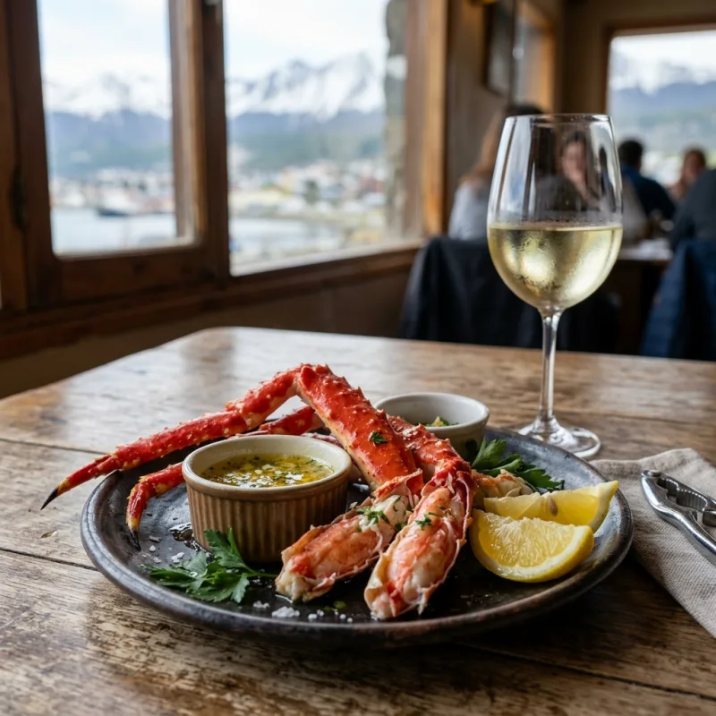Fresh Patagonian King Crab served with lemon and butter