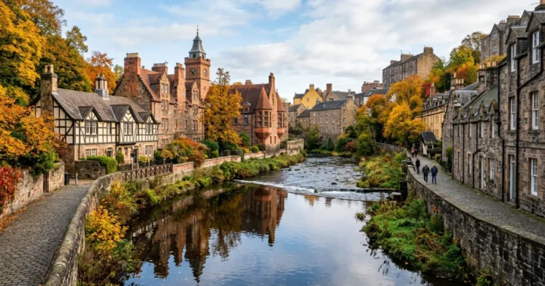 Dean Village 6 Scenic view of Dean Village and the Water of Leith in Edinburgh