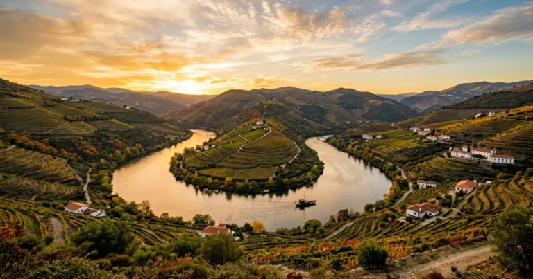 North Portugal 7 Terraced vineyards along the winding Douro River in North Portugal