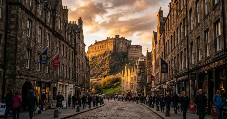 Old Town Edinburgh 12 Wide view of the Royal Mile and Edinburgh Castle in Old Town Edinburgh