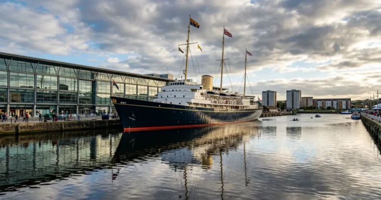 Royal Yacht Britannia 5 The Royal Yacht Britannia moored at Ocean Terminal in Leith, Edinburgh