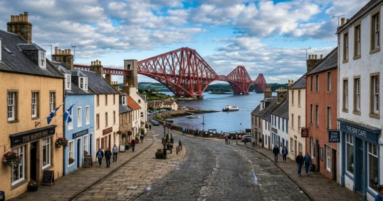 South Queensferry 5 Panoramic view of South Queensferry High Street and the Forth Bridge