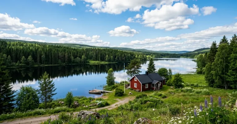 Svealand 32 Traditional red wooden cottage by a lake in Svealand, Sweden