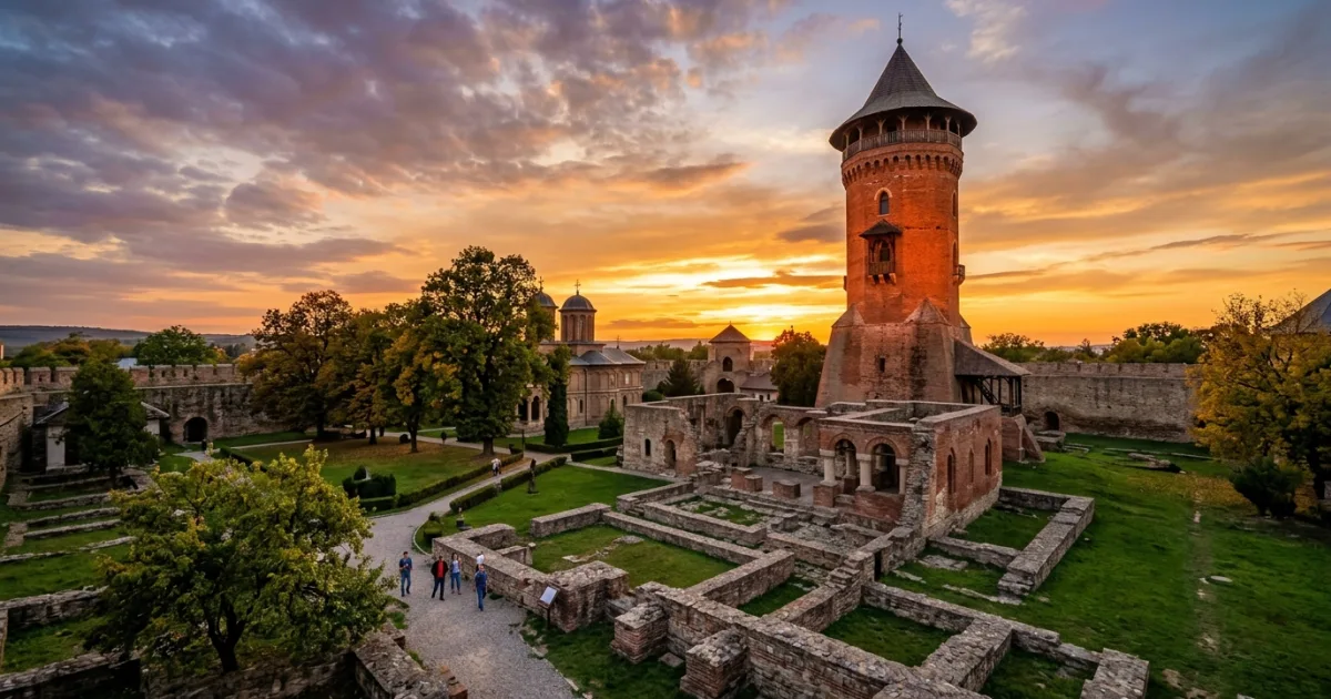 Chindia Tower and Princely Court ruins in Targoviste, Romania