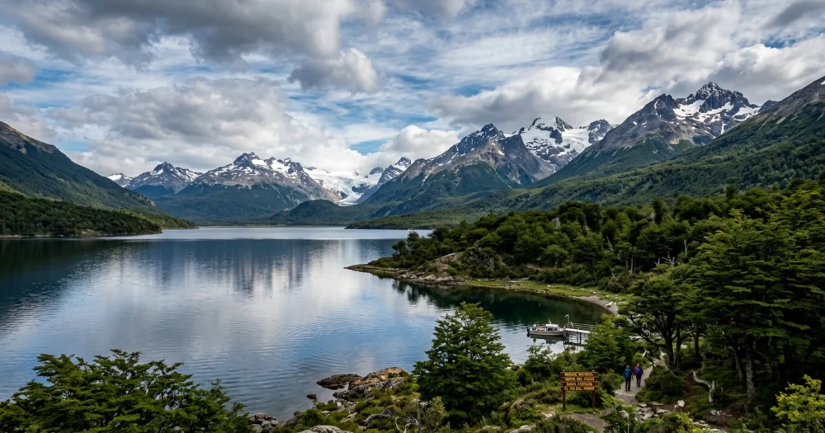 Scenic view of Lapataia Bay in Tierra del Fuego National Park