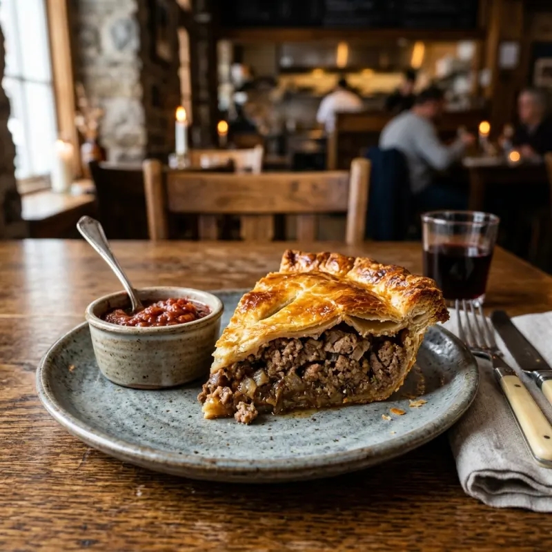 Traditional Quebecois Tourtière meat pie