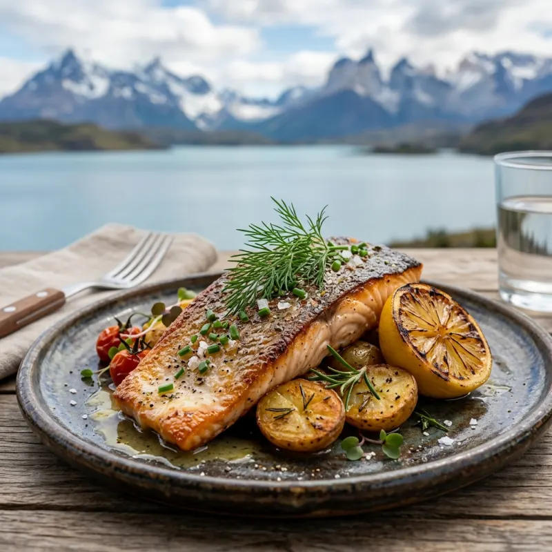 Pan-seared Patagonian trout with herbs and lemon