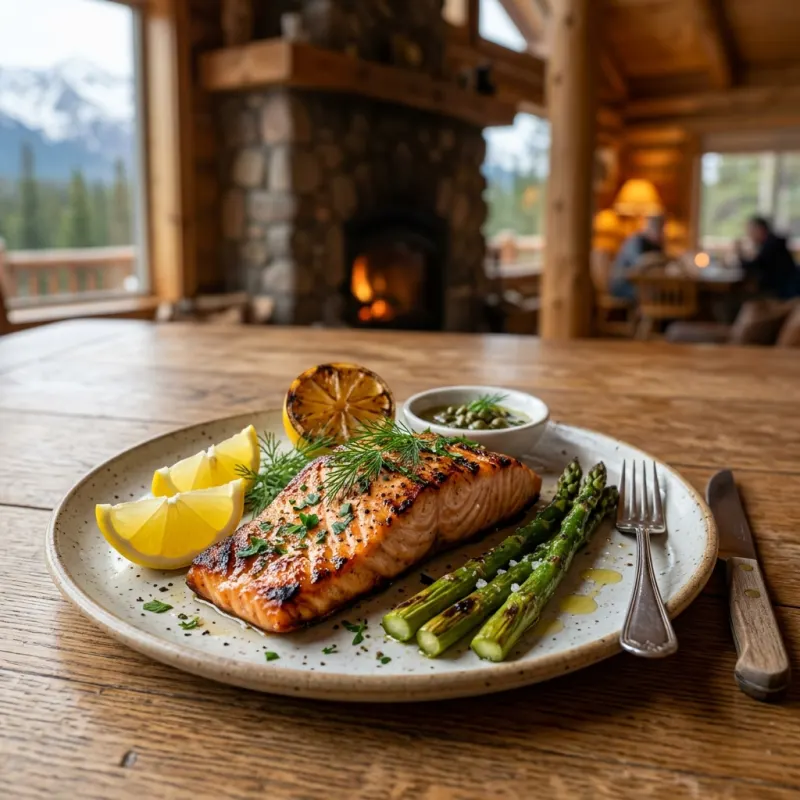 Grilled Wild Alaskan Salmon with lemon and dill