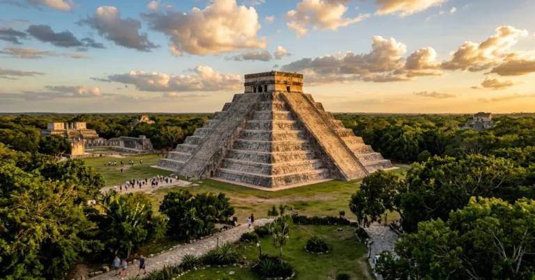 Yucatan State 3 El Castillo pyramid at Chichen Itza in Yucatan State