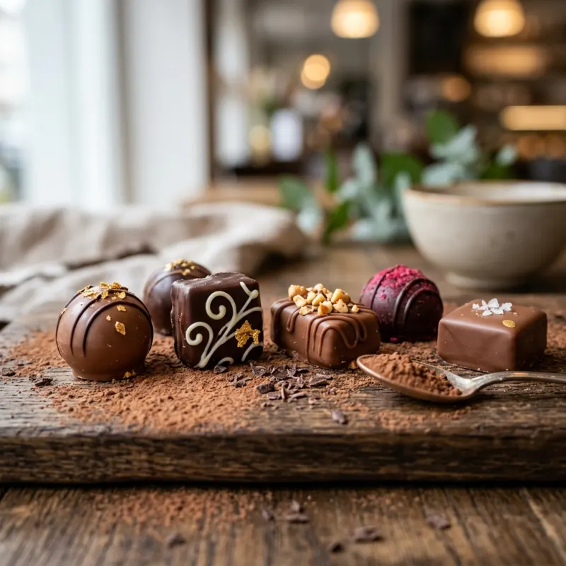 Assortment of handcrafted Aeschbach pralines
