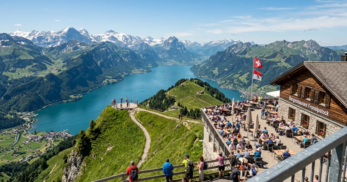 Travel Guides 11 Panoramic view from Bergrestaurant Fronalpstock overlooking Lake Lucerne