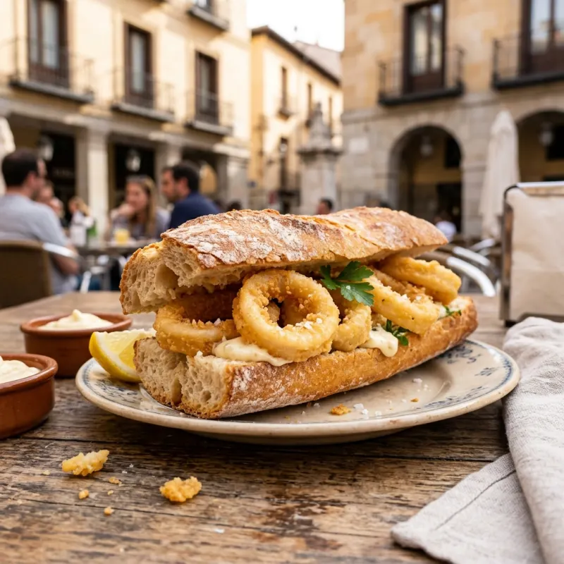 Bocadillo de Calamares sandwich in Madrid