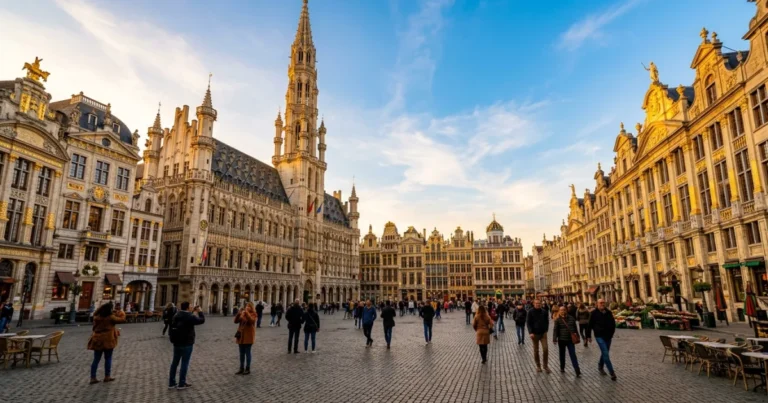 Brussels-Capital Region 7 The historic Grand-Place in Brussels at sunset