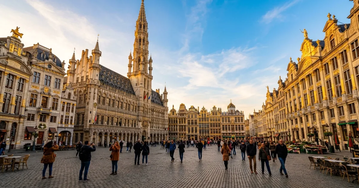 Brussels-Capital Region 8 The historic Grand-Place in Brussels at sunset