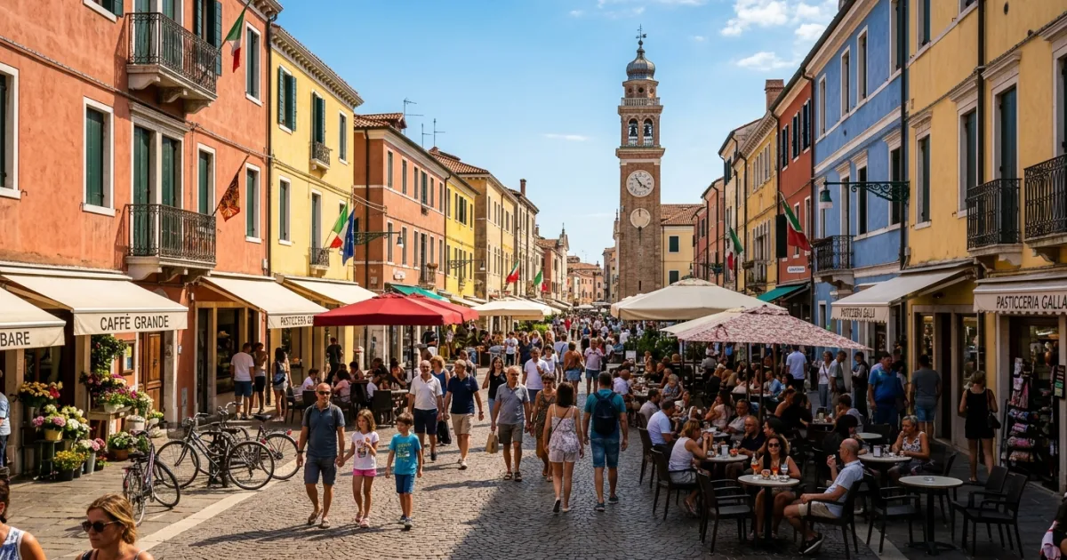 Sunny afternoon on Corso del Popolo in Chioggia