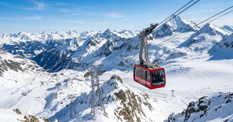 Gletscherbahn 1 Gletscherbahn cable car ascending the Kitzsteinhorn glacier in Kaprun