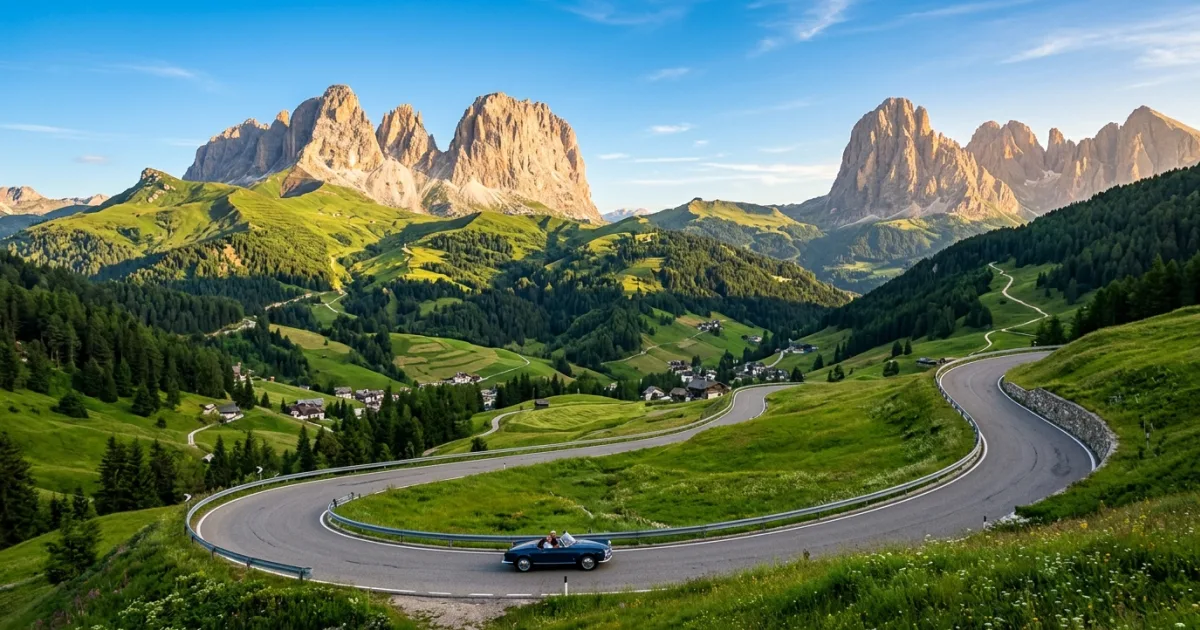 Travel Guides 3 The Great Dolomites Road winding through jagged alpine peaks