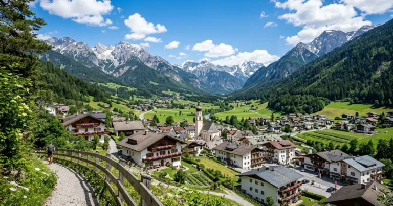 Imst 6 Panoramic view of Imst town surrounded by the Tyrolean Alps