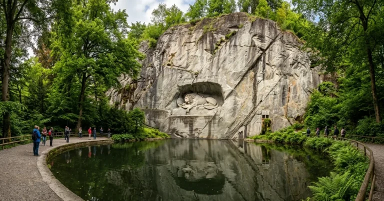 Lion Monument 6 The Lion Monument carved into a rock face in Lucerne, Switzerland