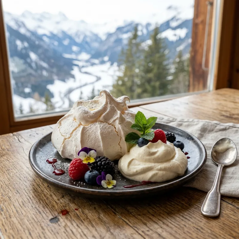 Meiringen Meringue with double cream