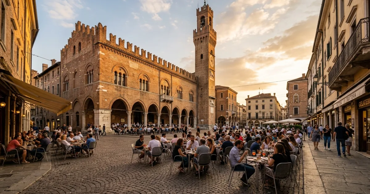 Travel Guides 1 Piazza dei Signori in Treviso with the Palazzo dei Trecento and Torre Civica