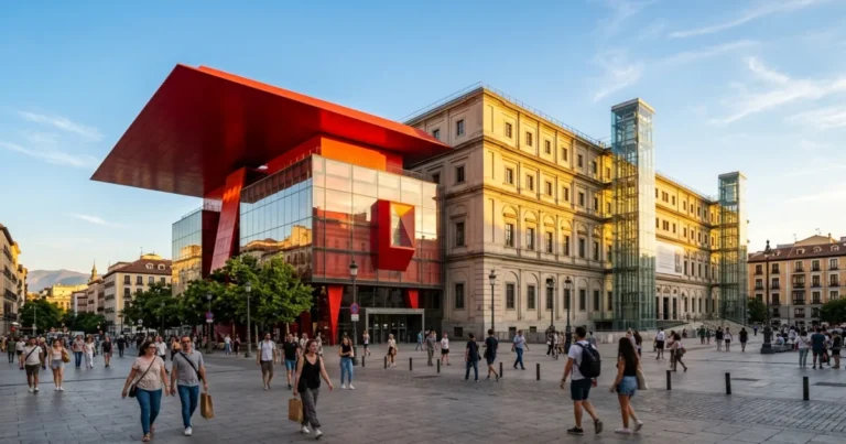 Reina Sofia Museum 3 Exterior view of the Reina Sofia Museum in Madrid showing the Sabatini and Nouvel buildings