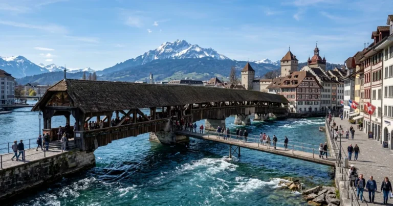 Spreuer Bridge 4 Spreuer Bridge crossing the Reuss River in Lucerne, Switzerland