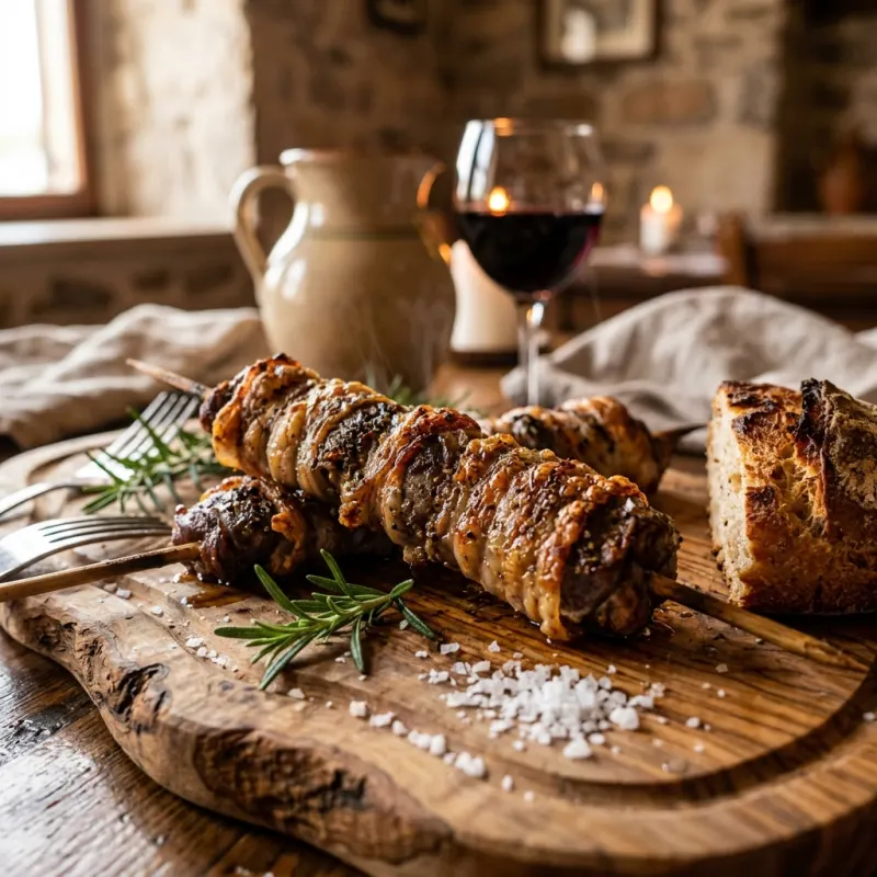 Brački Vitalac traditional lamb specialty served on an olive wood board