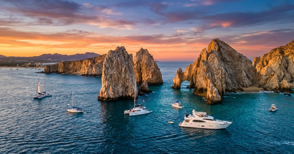 El Arco rock formation in Cabo San Lucas at sunset